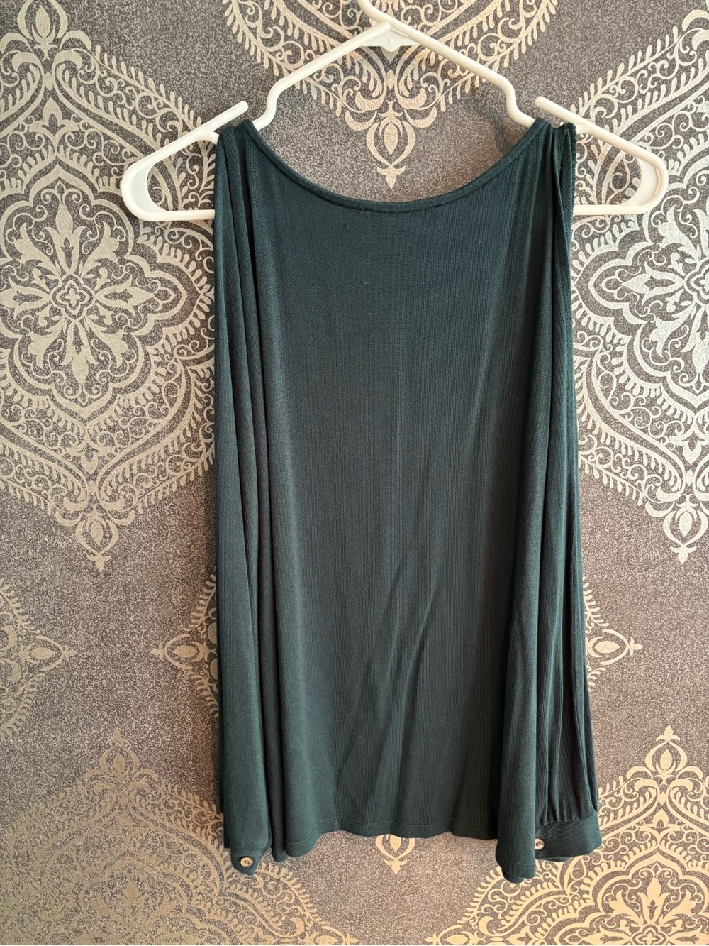Amour Vert Dark Teal Cold-Shoulder Long Sleeve Top - Picture 3 of 4